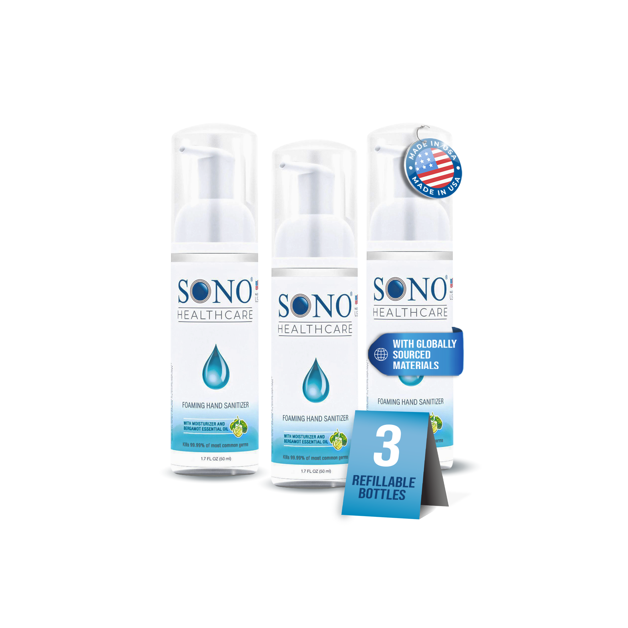 SONO Foaming Hand Sanitizer Travel Size (3 PACK) – SONO Wipes